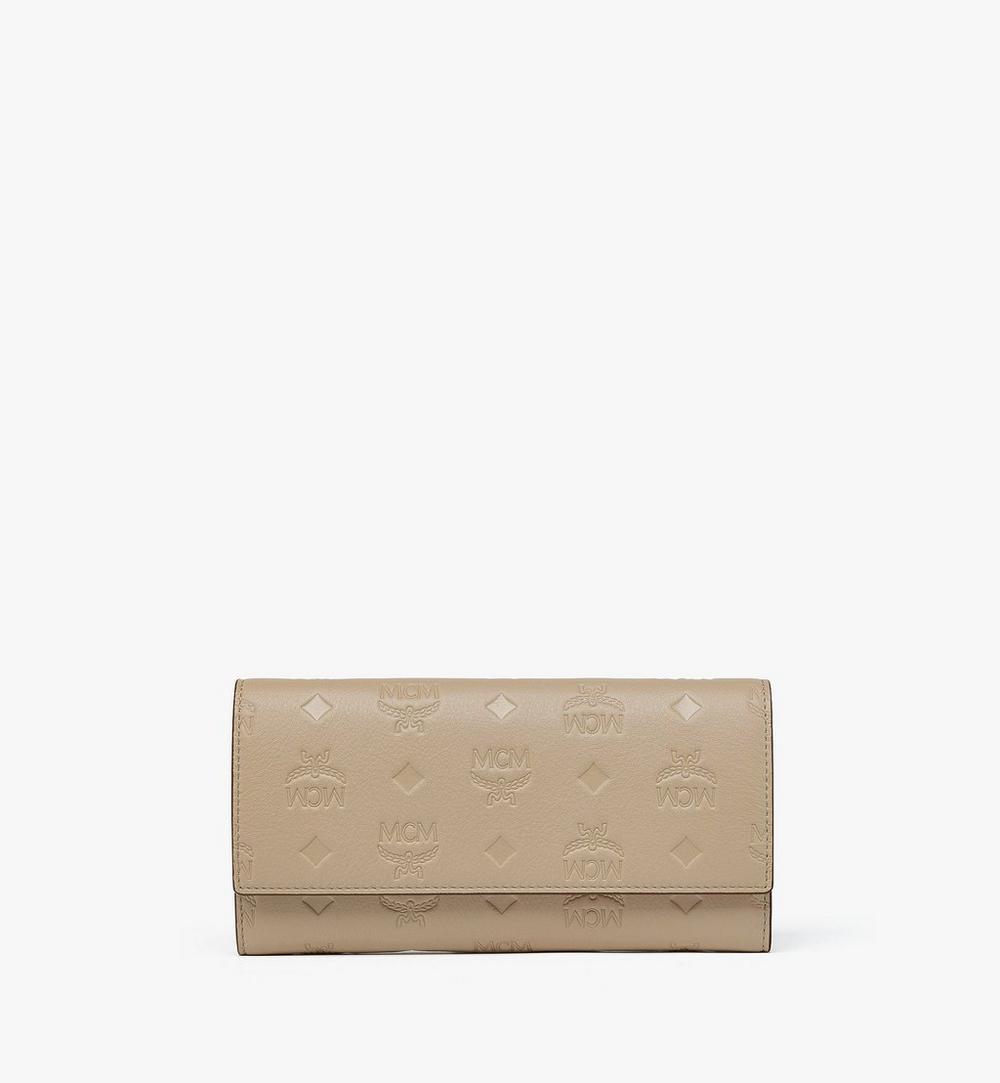 Aren Continental Wallet in Embossed Monogram Leather 1